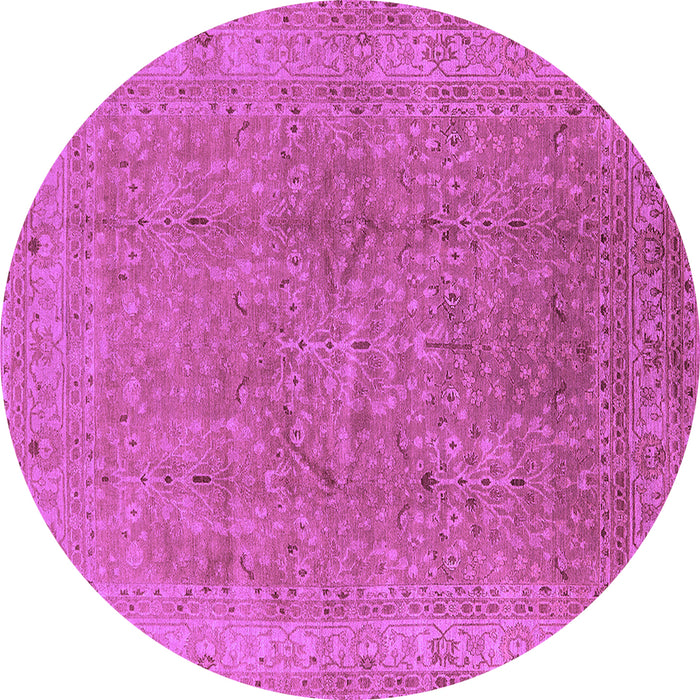 Round Oriental Purple Industrial Rug, urb2942pur