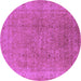 Round Oriental Purple Industrial Rug, urb2942pur