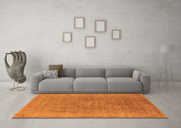 Machine Washable Oriental Orange Industrial Area Rugs in a Living Room, wshurb2942org