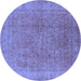 Round Oriental Blue Industrial Rug, urb2942blu