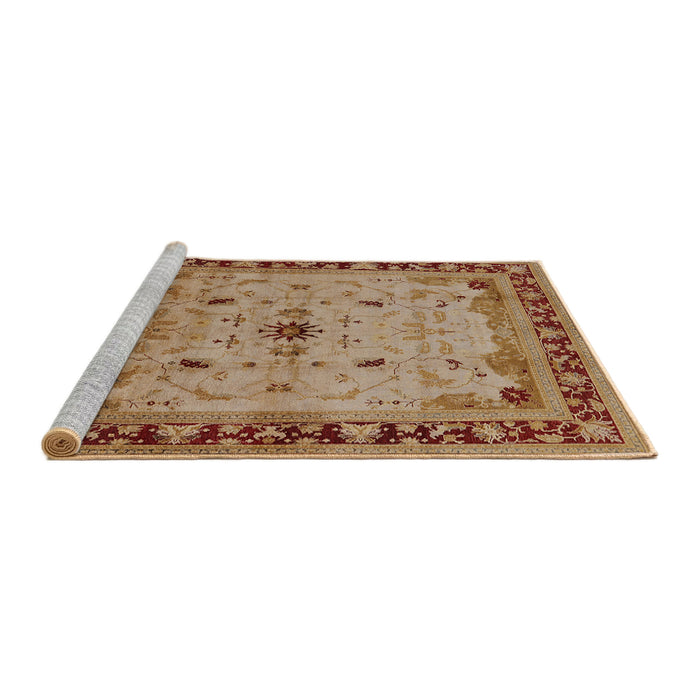 Sideview of Machine Washable Industrial Modern Mahogany Brown Rug, wshurb2943