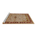 Sideview of Machine Washable Industrial Modern Mahogany Brown Rug, wshurb2943