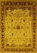 Machine Washable Oriental Yellow Traditional Rug, wshurb2943yw