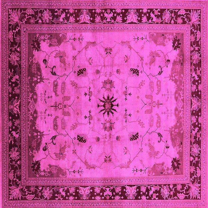 Square Oriental Pink Traditional Rug, urb2943pnk