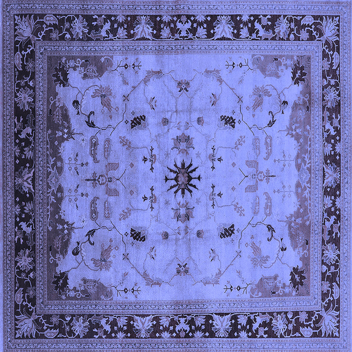 Square Oriental Blue Traditional Rug, urb2943blu