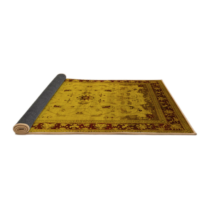 Sideview of Oriental Yellow Traditional Rug, urb2943yw