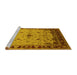 Sideview of Machine Washable Oriental Yellow Traditional Rug, wshurb2943yw