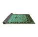 Sideview of Oriental Turquoise Traditional Rug, urb2943turq