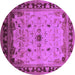 Round Oriental Purple Traditional Rug, urb2943pur
