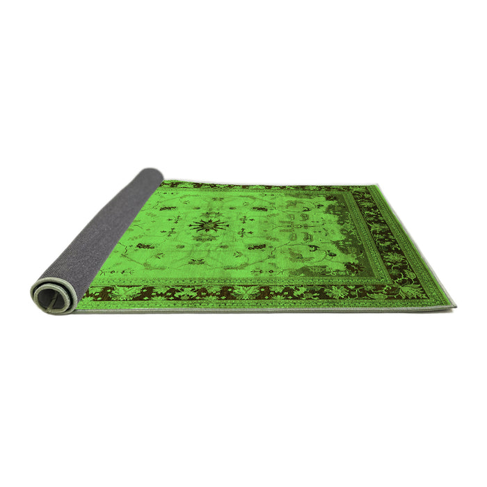 Sideview of Oriental Green Traditional Rug, urb2943grn