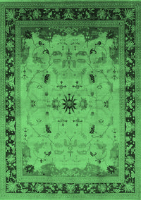 Oriental Emerald Green Traditional Rug, urb2943emgrn