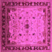 Square Machine Washable Oriental Pink Traditional Rug, wshurb2943pnk