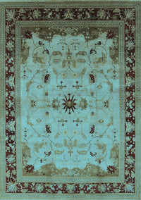 Oriental Light Blue Traditional Rug, urb2943lblu