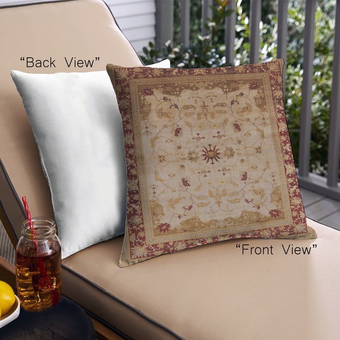 Front View of Mid-Century Modern Urban Square Mahogany Brown Throw Pillow, 18 inch by 18 inch, pwurb2943