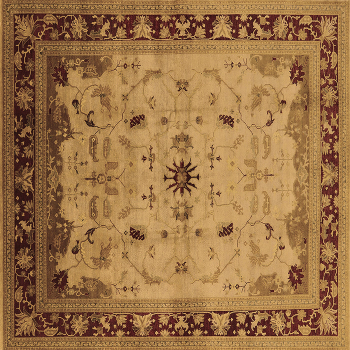 Square Oriental Brown Traditional Rug, urb2943brn