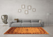 Machine Washable Oriental Orange Traditional Area Rugs in a Living Room, wshurb2943org