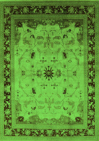 Oriental Green Traditional Rug, urb2943grn