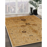 Mid-Century Modern Yellow Oriental Rug, urb2944