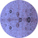 Round Oriental Blue Industrial Rug, urb2944blu