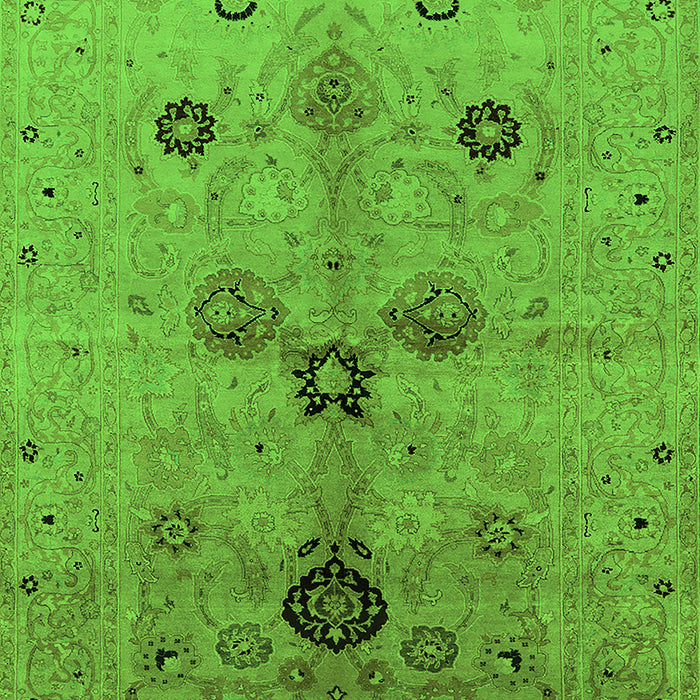 Machine Washable Oriental Green Industrial Area Rugs, wshurb2944grn