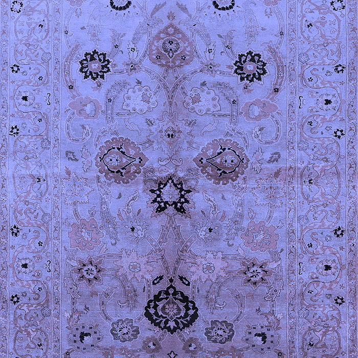 Machine Washable Oriental Blue Industrial Rug, wshurb2944blu