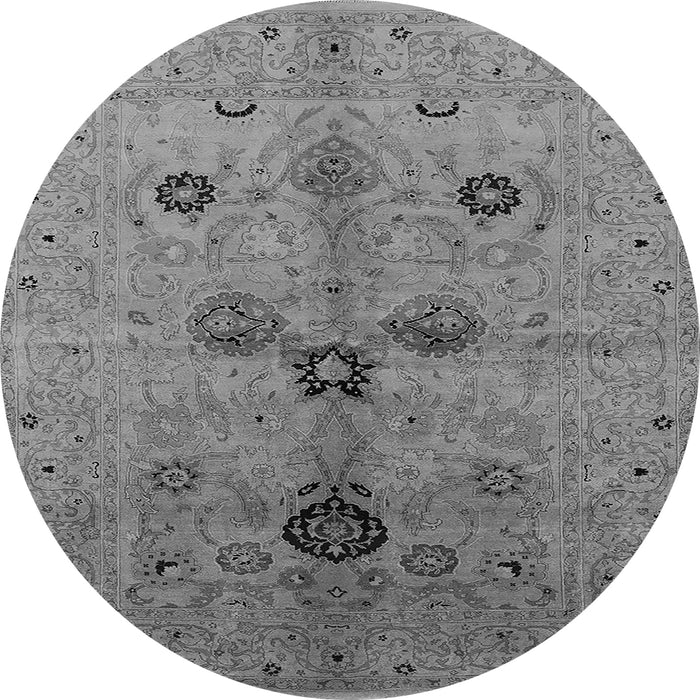 Round Oriental Gray Industrial Rug, urb2944gry