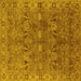 Square Oriental Yellow Traditional Rug, urb2945yw