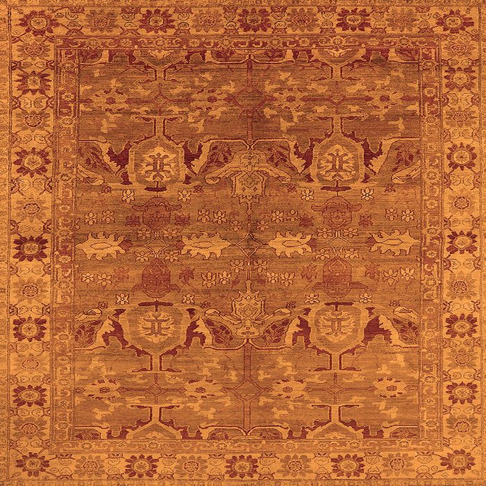 Square Oriental Orange Traditional Rug, urb2945org