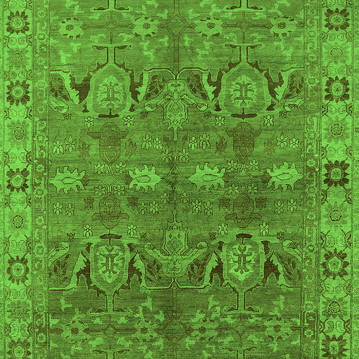 Machine Washable Oriental Green Traditional Area Rugs, wshurb2945grn
