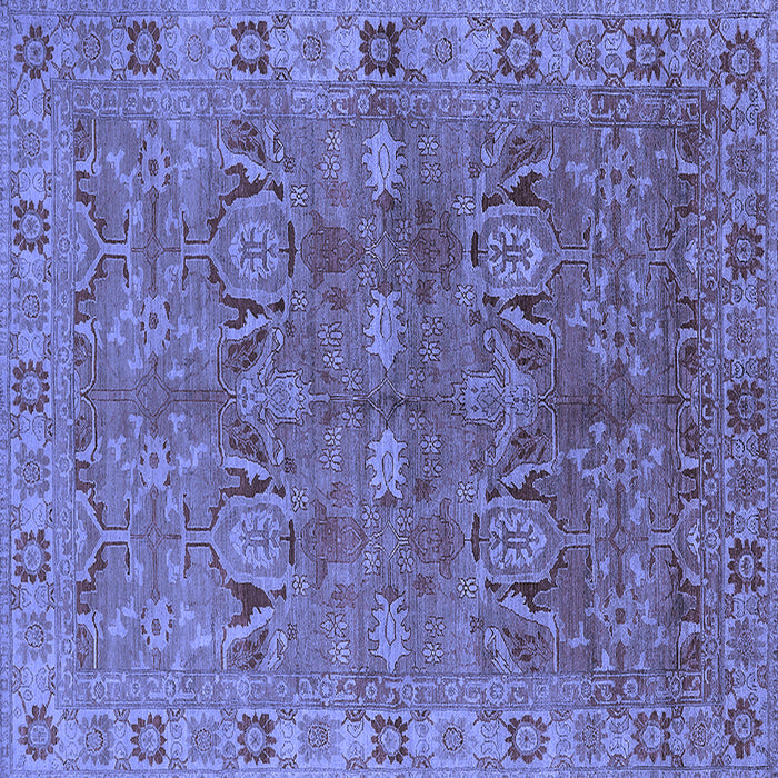 Square Oriental Blue Traditional Rug, urb2945blu
