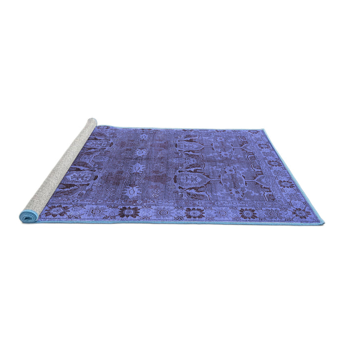 Sideview of Machine Washable Oriental Blue Traditional Rug, wshurb2945blu