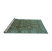 Sideview of Machine Washable Oriental Light Blue Traditional Rug, wshurb2945lblu