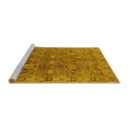 Sideview of Machine Washable Oriental Yellow Traditional Rug, wshurb2945yw