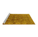 Sideview of Machine Washable Oriental Yellow Traditional Rug, wshurb2945yw