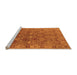 Sideview of Machine Washable Oriental Orange Traditional Area Rugs, wshurb2945org