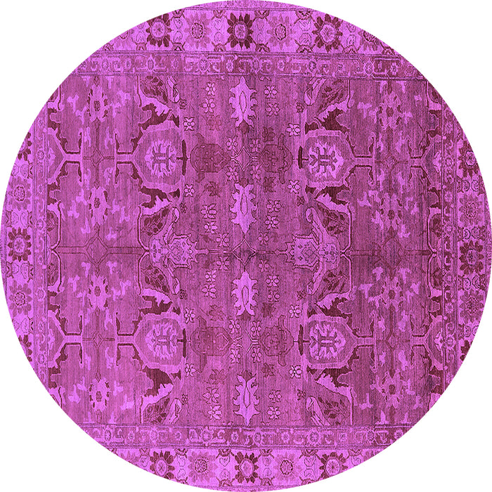 Round Oriental Purple Traditional Rug, urb2945pur