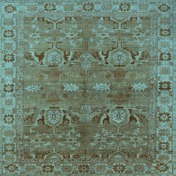 Square Oriental Light Blue Traditional Rug, urb2945lblu