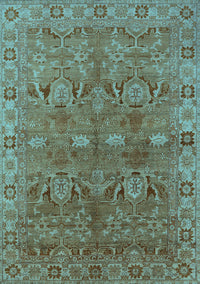 Oriental Light Blue Traditional Rug, urb2945lblu
