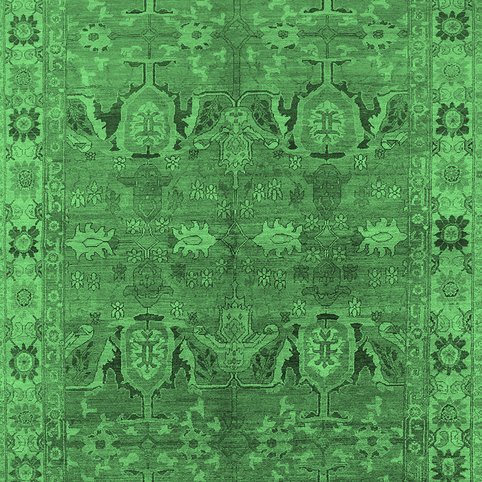 Machine Washable Oriental Emerald Green Traditional Area Rugs, wshurb2945emgrn