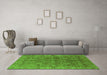 Machine Washable Oriental Green Traditional Area Rugs in a Living Room,, wshurb2945grn