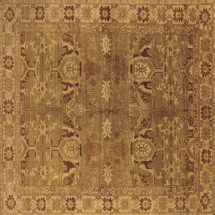 Square Oriental Brown Traditional Rug, urb2945brn