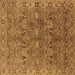 Square Oriental Brown Traditional Rug, urb2945brn