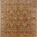 Square Mid-Century Modern Mahogany Brown Oriental Rug, urb2945