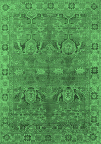 Oriental Emerald Green Traditional Rug, urb2945emgrn