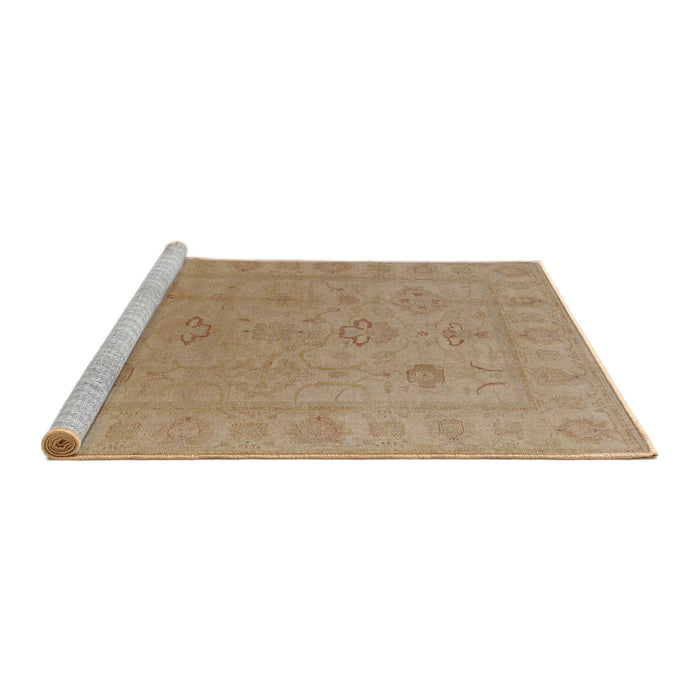Sideview of Machine Washable Industrial Modern Light Copper Gold Rug, wshurb2946