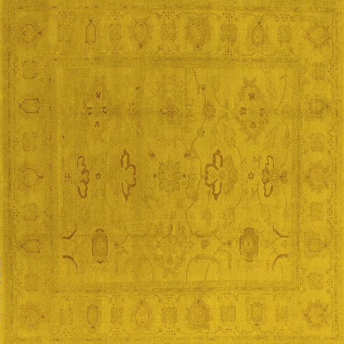 Square Oriental Yellow Traditional Rug, urb2946yw