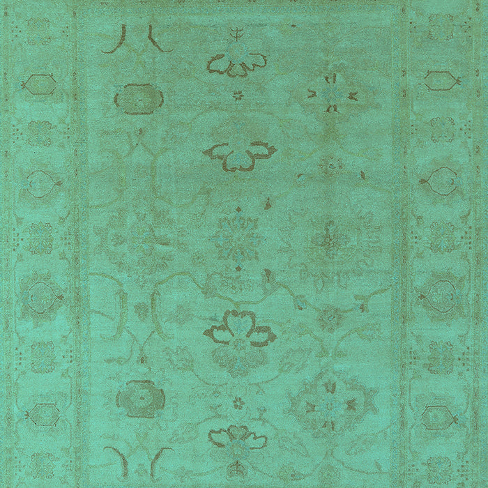 Machine Washable Oriental Turquoise Traditional Area Rugs, wshurb2946turq