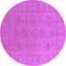 Round Oriental Purple Traditional Rug, urb2946pur