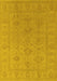 Machine Washable Oriental Yellow Traditional Rug, wshurb2946yw