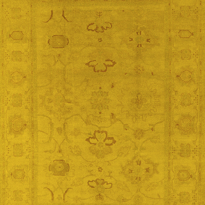 Machine Washable Oriental Yellow Traditional Rug, wshurb2946yw